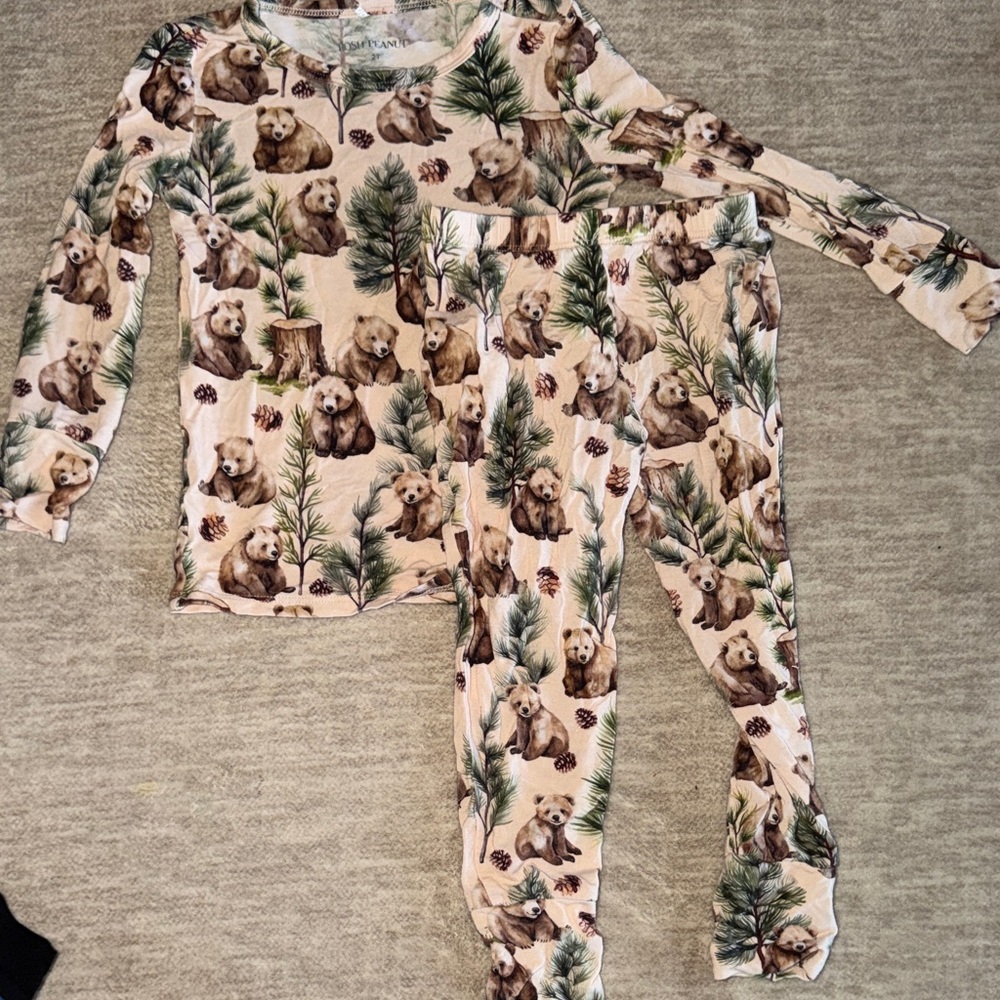 Posh Peanut Bear and Tree Print Pajama Set